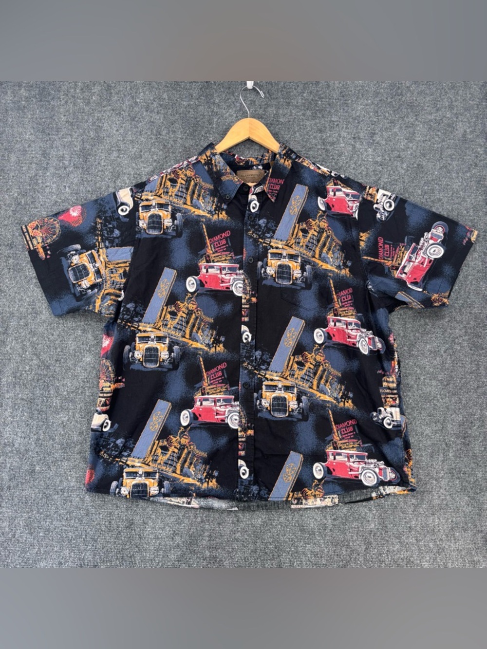 ClearWater Outfitters Hot Rod AOP Button Up Shirt Men’s XXL Retro Rockabilly